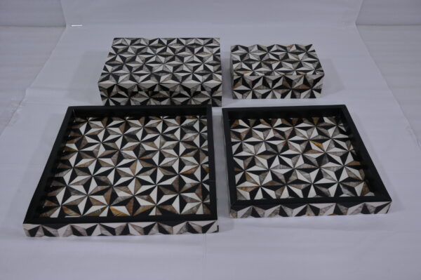 Bone Inlay Resin Wooden Photo Frame & Box Set