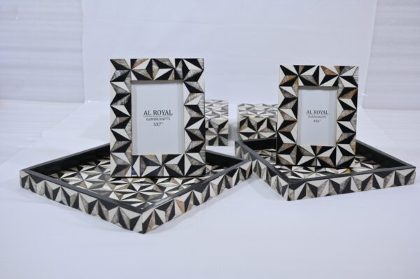 Bone Inlay Resin Wooden Photo Frame & Box Set