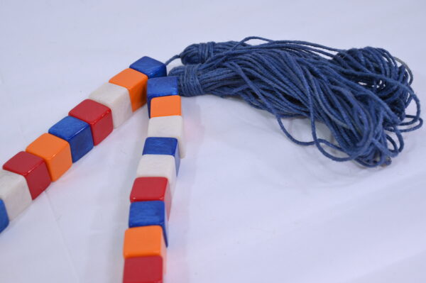 Orange, Blue & White Rectangular Beads Necklace