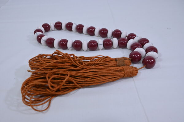 Maroon & White Beads Necklace