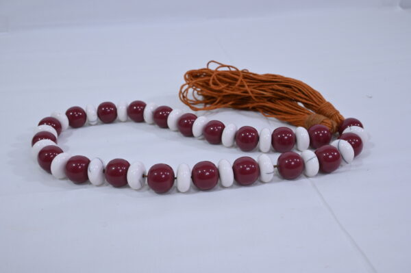 Maroon & White Beads Necklace