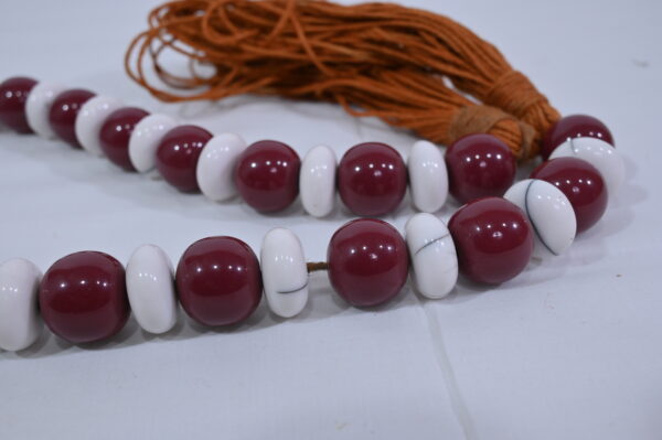 Maroon & White Beads Necklace
