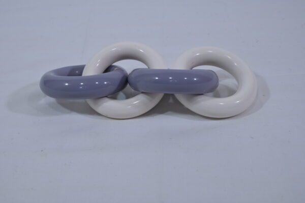 Antique Style Purple & White Interlocking Resin Decorative Chain