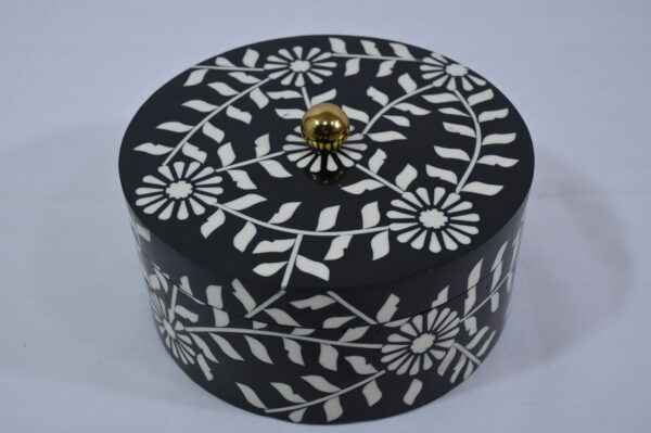 Handmade Resin & Bone Round Kitchen Box Set