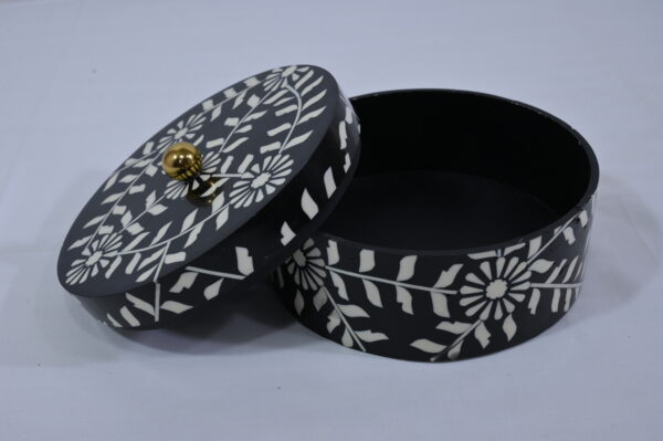 Handmade Resin & Bone Round Kitchen Box Set