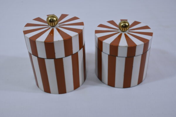 Orange & White Bone Inlay Lined Box Set