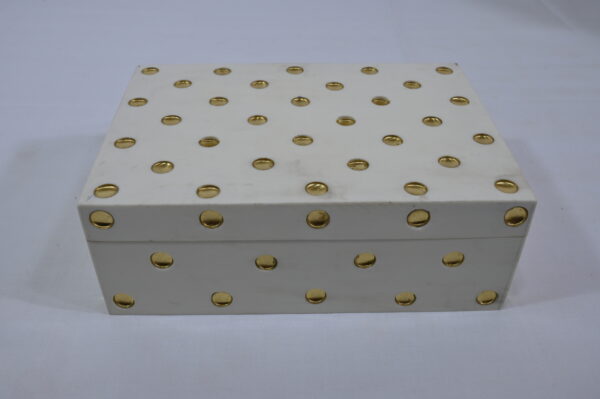 White Natural with Brass Bubble Box
