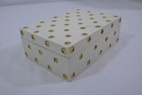 White Natural with Brass Bubble Box