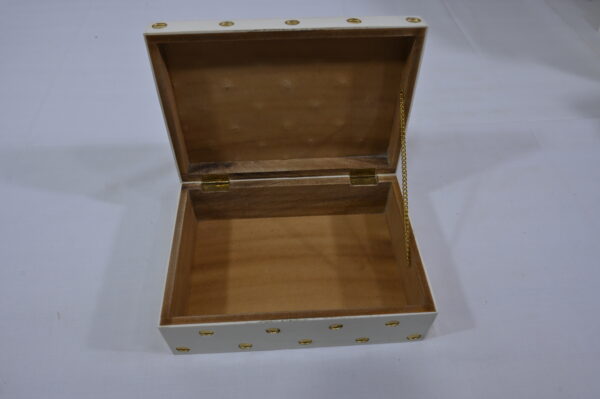 White Natural with Brass Bubble Box