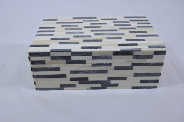 Navy & Cream Bone Inlay Keepsake Box