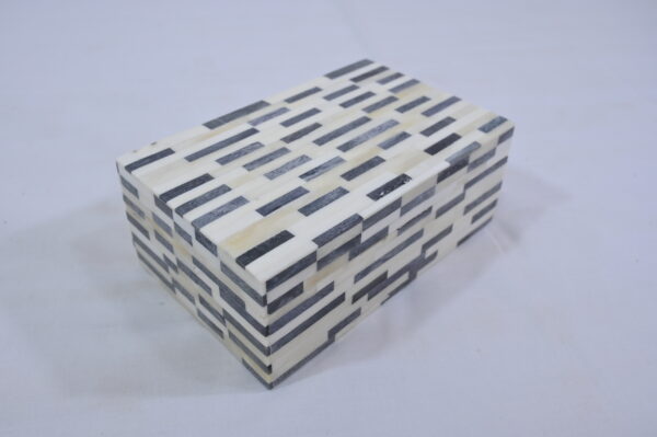 Navy & Cream Bone Inlay Keepsake Box