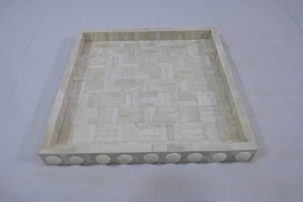 White Bone Inlay Resin Tray