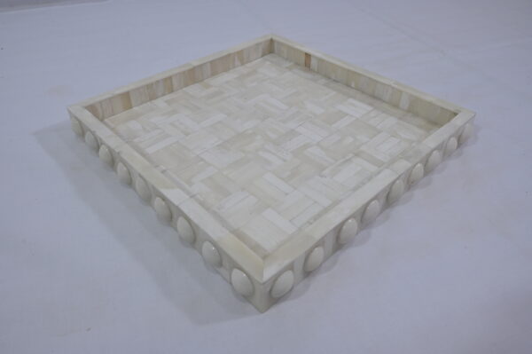 White Bone Inlay Resin Tray