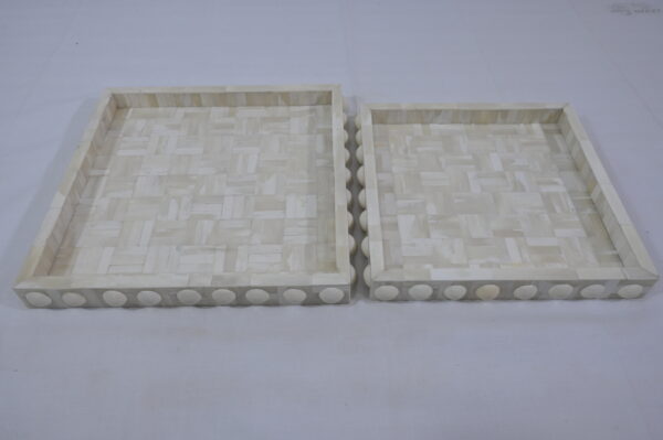White Bone Inlay Resin Tray