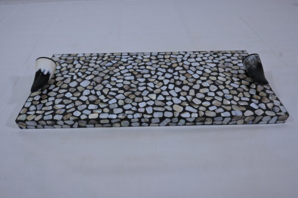 Black Shiny Resin Kitchen Tray with Black Handles