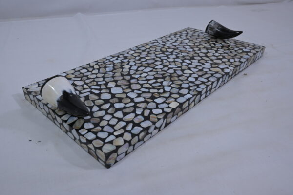 Black Shiny Resin Kitchen Tray with Black Handles