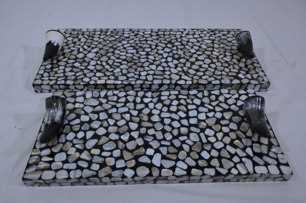 Black Shiny Resin Kitchen Tray with Black Handles
