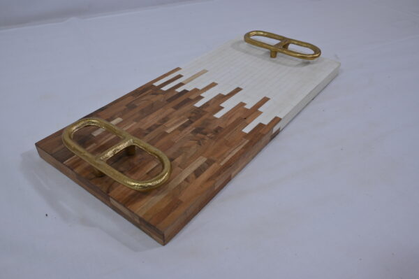 White & Brown Stylish Resin Tray