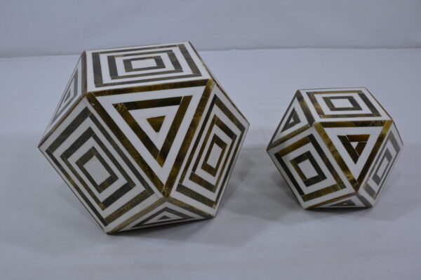 Handcrafted Resin & Bone Inlay Geometric Hexagon Decorative Boxes Set