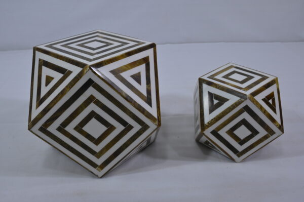 Handcrafted Resin & Bone Inlay Geometric Hexagon Decorative Boxes Set