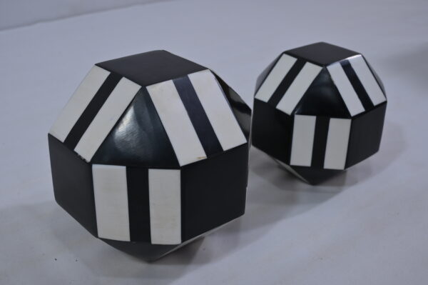 Resin & Bone Inlay Hexagon Decorative Box Set