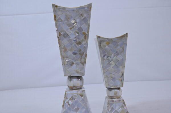 Handcrafted Resin & Bone Inlay Tall & Small Decorative Vases Set