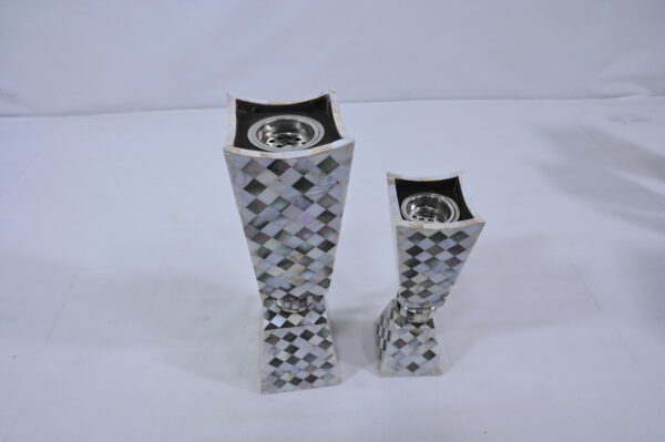 Handcrafted Resin & Bone Inlay Tall & Small Decorative Vases Set