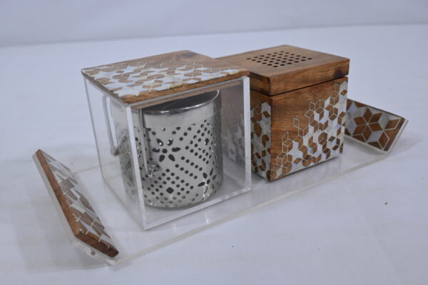Handmade Resin Wooden Kitchen Storage Set