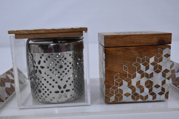Handmade Resin Wooden Kitchen Storage Set