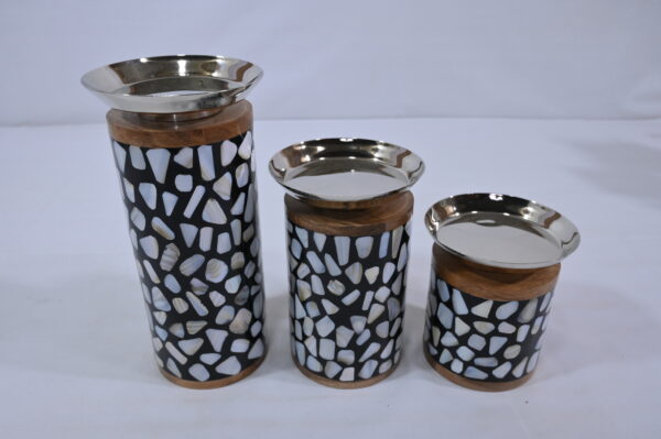 Bone Inlay Resin Wooden Kitchen Jar Set