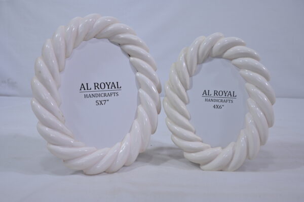 White Cream Bone & Resin Photo Frame