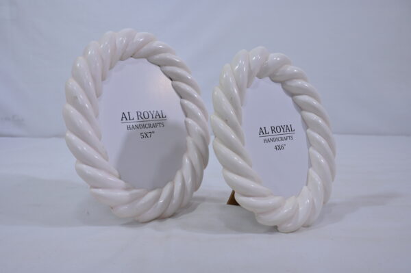 White Cream Bone & Resin Photo Frame