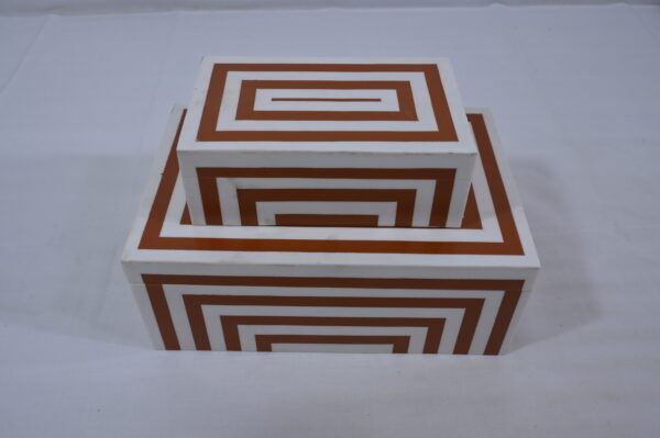 Red & White Bone Inlay Wooden Box